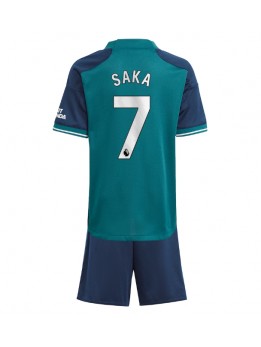 Arsenal Bukayo Saka #7 Dječji Rezervni Dres kompleti 2023-24 Kratak Rukavima (+ kratke hlače)